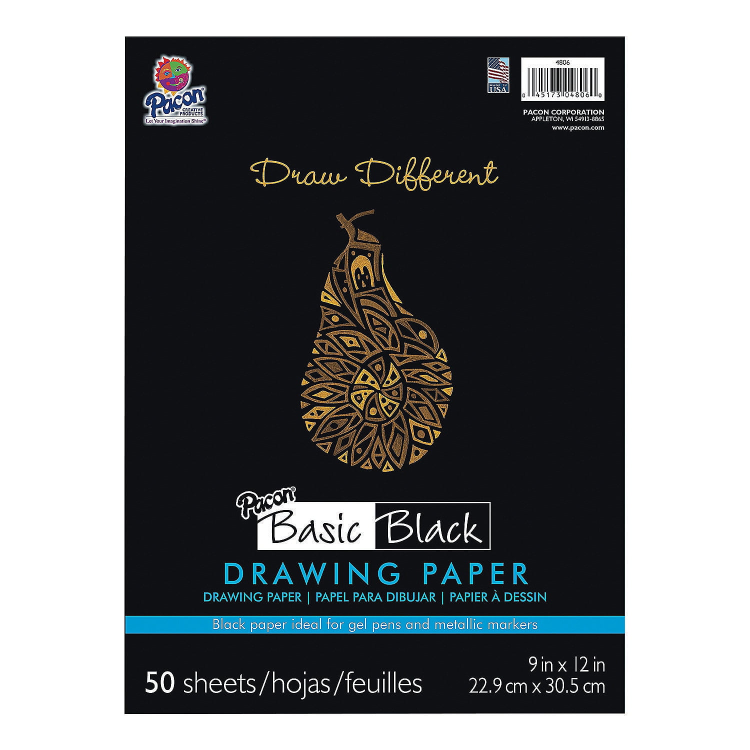 Black Drawing Paper 9 X 12 Basic Supplies 50 Pieces