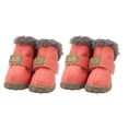 thumbnail image 3 of Methold 4pcs zapatos para mascotas botas de nieve impermeables cuero de la PU calzado de invierno para mascotas Ropa para mascotas rosa albaricoque Tipo 2 Methold PT000057-17B, 3 of 6