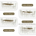 thumbnail image 6 of EUROCO 82.7" 7PCS Vintage Extendable Dining Table Set for 6-8,Wood Dining Room Table Set with Removable Leaf,4 Serrated Back Chairs and 2 Upholstered Back Dining Chairs,Rectangular Table Set for 6, 6 of 8