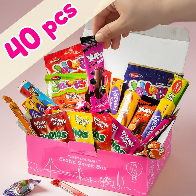 Eros International Snack Box - 30 Piece Assortment Of Turkish & Global Snacks, Gift Box From Around The World
