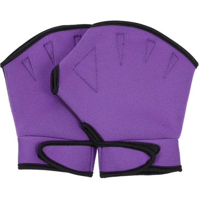 1 Pair Swimming Gloves Swimming Training Gloves Help Upper Body Resistance Men Women Adults Children Purple