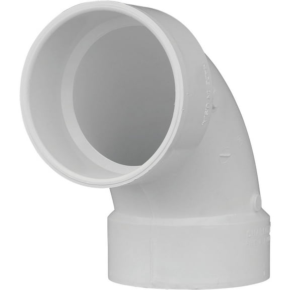 Charlotte Pipe Schedule 40 4 in. Hub X 4 in. D Hub PVC 90 Degree Elbow 1 pk