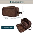 thumbnail image 4 of Neceser para hombre, neceser de viaje | Neceser resistente al agua, estuche de piel sintética para afeitado, organizador para accesorios, cosméticos, higiene y cuidado personal (marrón oscuro), 4 of 7