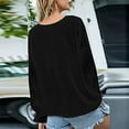 thumbnail image 3 of Chemisier Uni pour Femmes, Chemise en Chiffon à Col en V, Dentelle Brodée, Manches Longues, 3 of 4