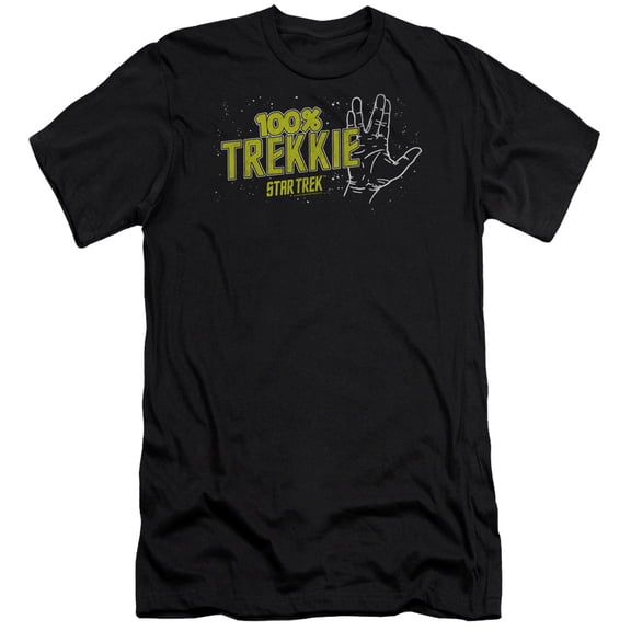 Star Trek Trekkie Premium Canvas Adult Slim Fit 30/1 T-Shirt Black