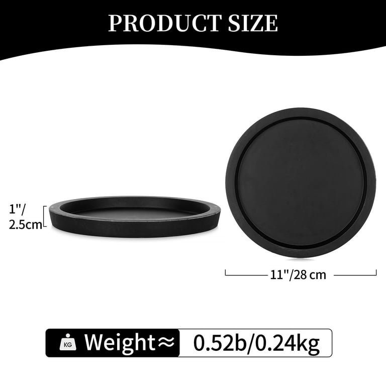 Hanobe Farmhouse Round Wood Candle Holder Tray, Black photo 8