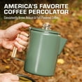 thumbnail image 4 of Bozeman Green Percolator Coffee Pot — Camping Coffee Makers — NO Aluminum or Plastic [9 cup, Camp Green], 4 of 7