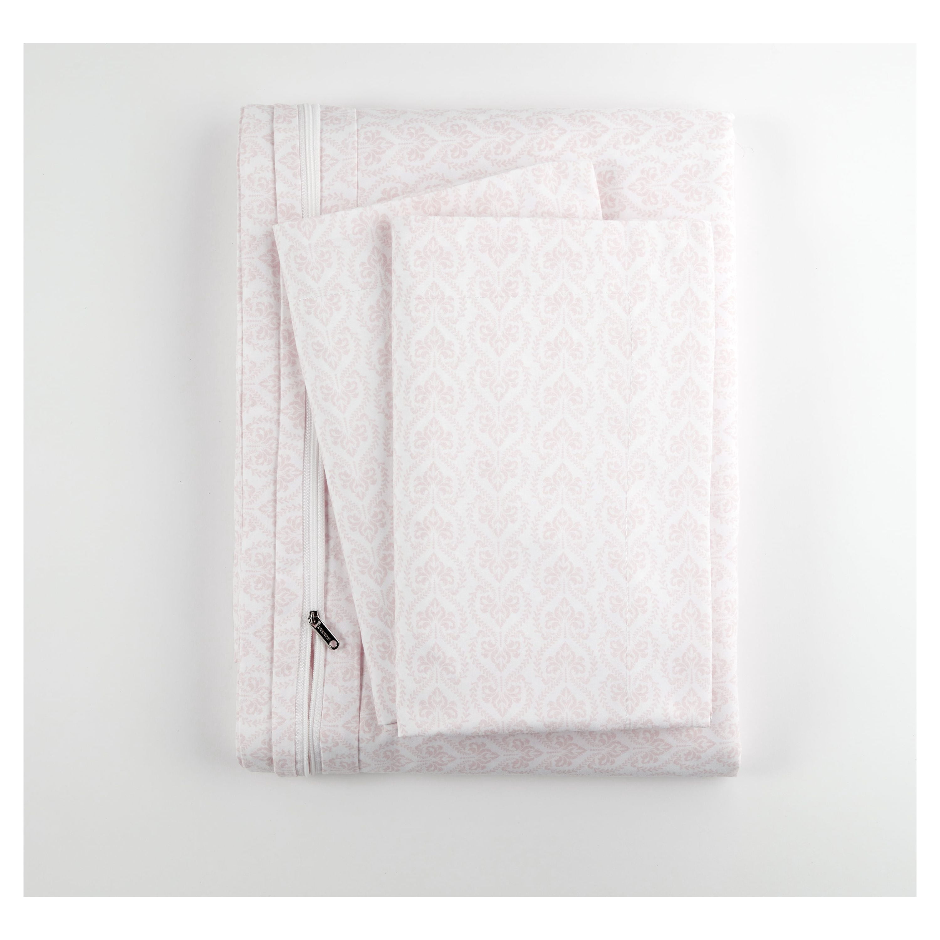 Noble Linens Pink Classic in Pink Pattern 3-Piece Duvet Cover Set, Full/Queen
