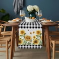 thumbnail image 2 of Sunflower Table Runner - 72 Inch Long, Kitchen Dining Table Runner Dresser Scarves, Black White Buffalo Plaid Check Country Bee Farmhouse Decor for Coffee Tables Wedding Party Banquet, 2 of 8