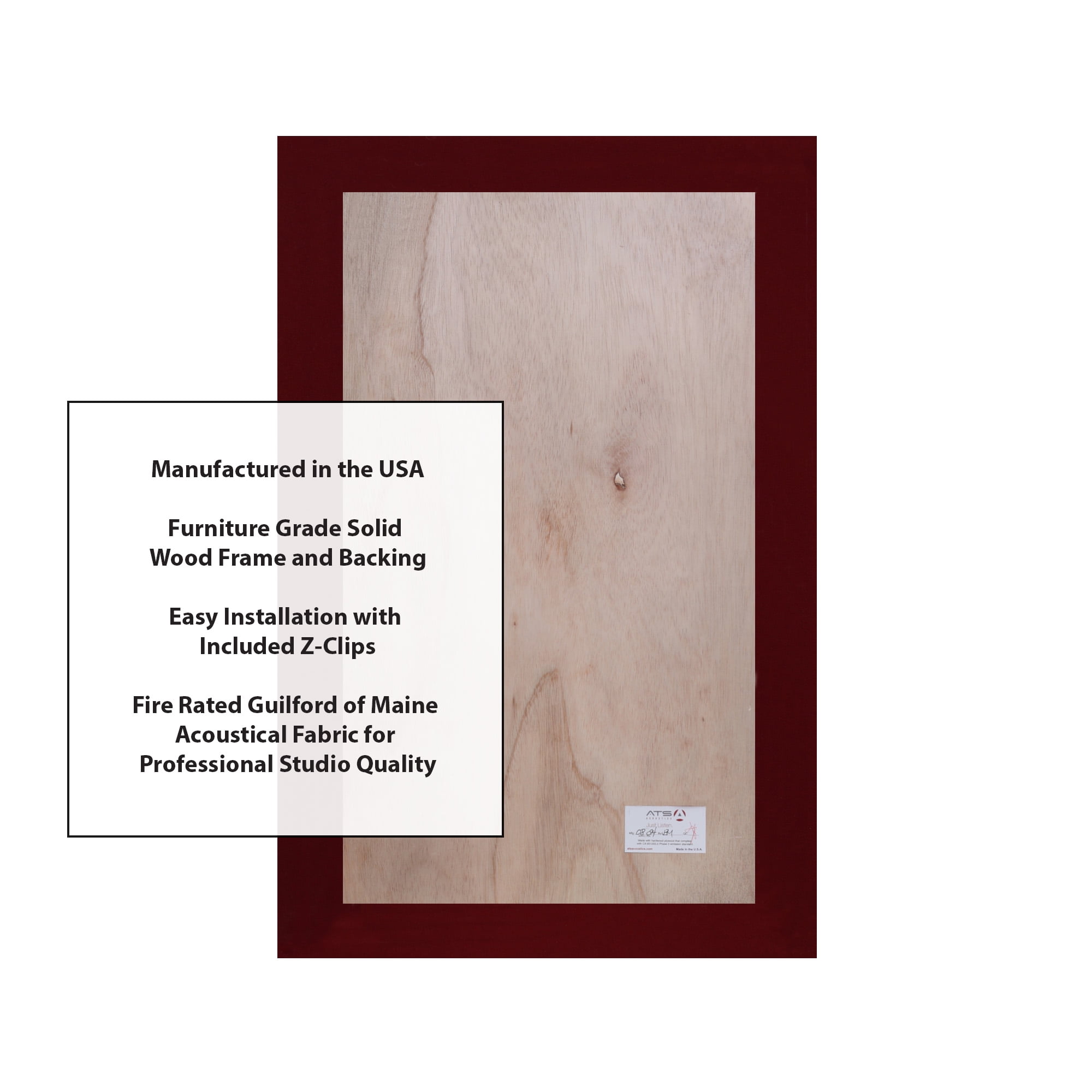 ATS Acoustics Soundproofing Studio Quality Acoustic Panel Fire Rated Square Edge 24x36x2