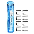 thumbnail image 2 of Portable Clip Stapler One Slide Quick Binding Tool No No Holes Reusable Stainless Clips One Hand OperationforHome Classroom, Mini One Hand Stapler, 8 Pack Stainless Steel Binder Clips, 2 of 9