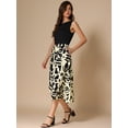 thumbnail image 4 of DARING DIVA Patchwork Round Neck Sleeveless Midi Dress XS Black Beige, 4 of 6