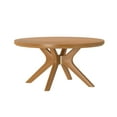 thumbnail image 3 of Plank+Beam Solid Wood Cross Leg Round Coffee Table, 36" Coffee Table for Living Room. Pecan, 3 of 8