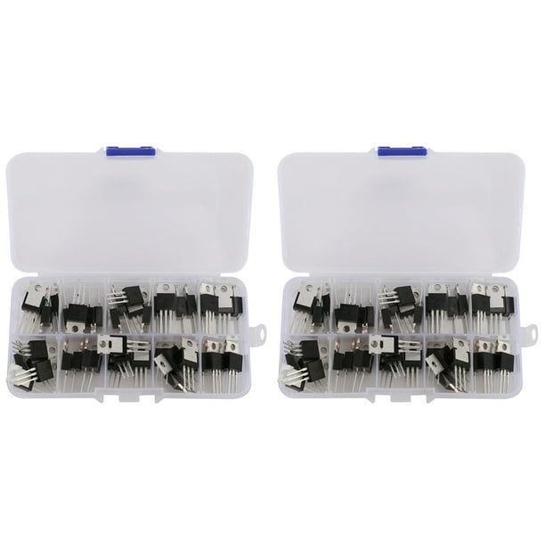 Kit Surtido de Transistores Mosfet de la Serie IRF de 100 Piezas 10 Tipos, Incluido IRFZ44 / 510/520/530/540/640/740/840/3205/9540