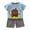 Blue, variant on Outfits For Little Boys Baby Cartoon Print Short Sleeve Tops Printed Shorts 2Pcs Clothing Set 2 Years-3 Years