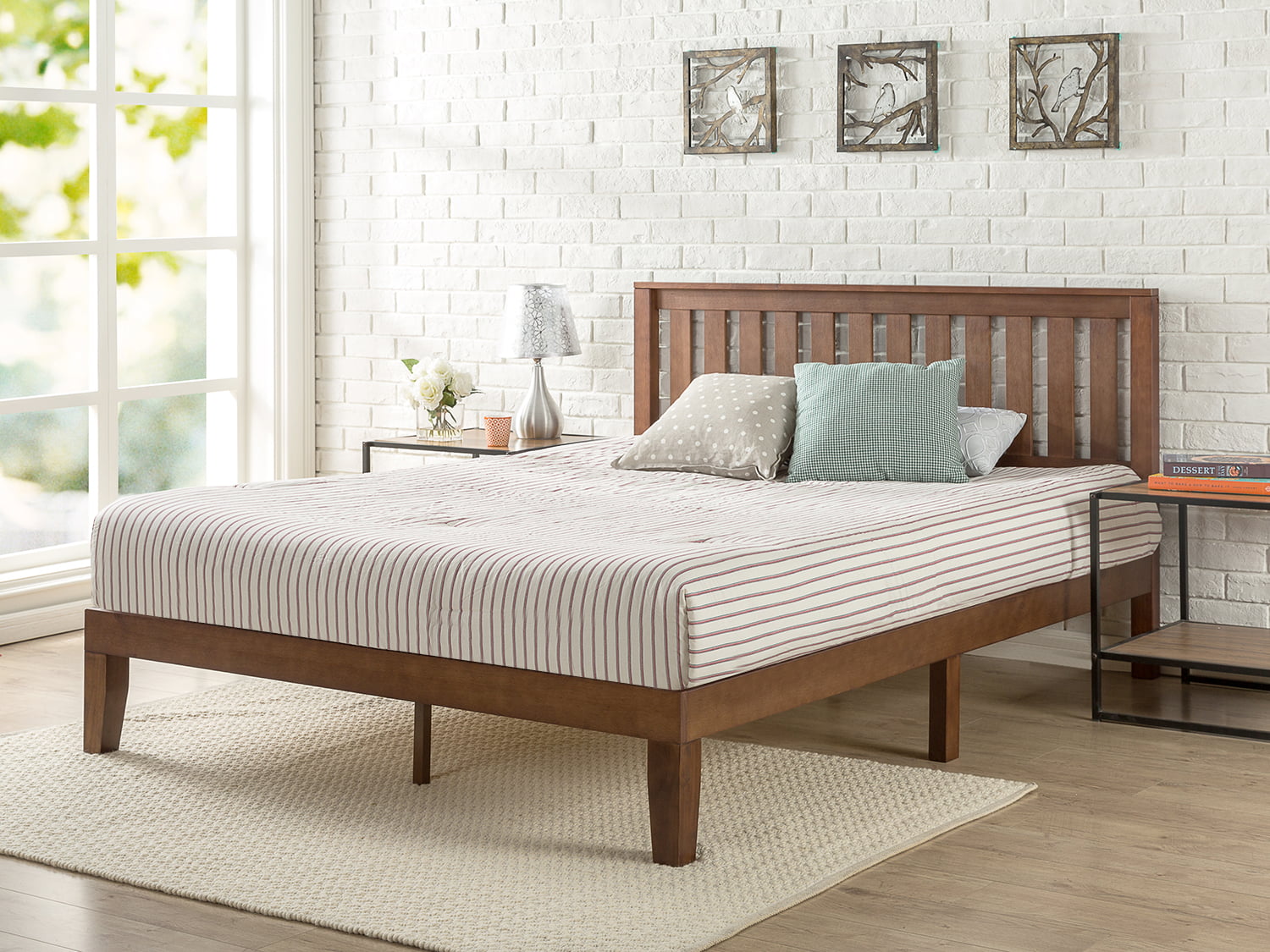 Zinus Vivek 37” Wood Platform Bed Frame with Headboard, King - Walmart