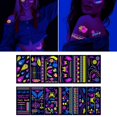 thumbnail image 2 of 12 piezas de tatuajes que brillan en la oscuridad que reaccionan a la , pegatinas para suministros de fiesta Estilo A, 2 of 8