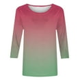 thumbnail image 5 of Women's 3/4 Sleeve Tops Dressy Plus Size Womens Tops Dressy Plain White T Shirts for Women Color Block 3/4 Sleeve Tops for Women Womens Fall Fashion 2024 Tops Plus Women Tshirts, 5 of 5