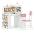 thumbnail image 1 of Gymax Kids Desk & Chair Set w/Chair Hutch 3-Layer Side Shelf Storage Cabinet, 1 of 10
