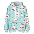 thumbnail image 4 of Christmas Big and Tall Hoodies for Men Festive Snowflake Print Cold Weather Men's Sweatshirts Long Sleeve Drawstring Hood with Pockets Sky Blue L, 4 of 4