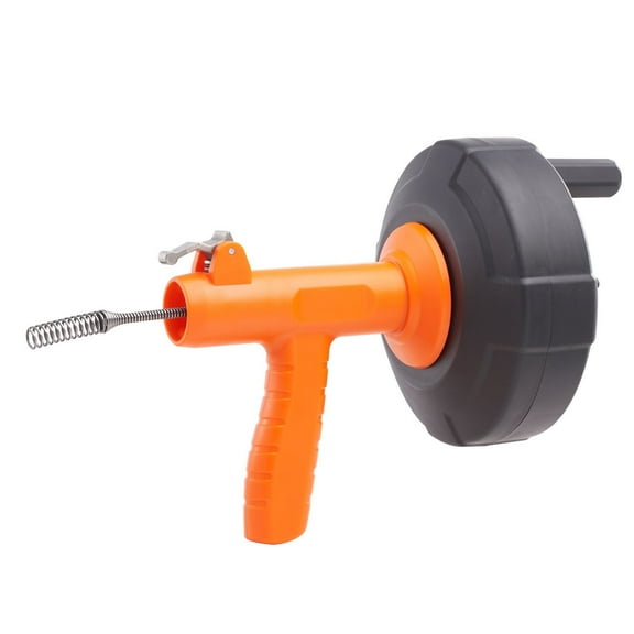 Auto Feed Plumbing Snake 25Ft - Drain Auger with Drill Attachment for Sink, Shower, Toilet Clogs - Comes with Protective Hose & Glove