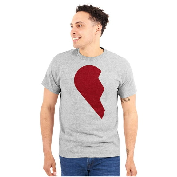 Other Half Heart Cute Matching Set Plus Size Crewneck Graphic Tee Shirt Brisco Brands 2X