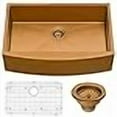 thumbnail image 3 of Ruvati USA RVH9880CP 36 in. Apron-Front Farmhouse Stainless Steel Single Bowl Kitchen Sink - Copper Tone Matte Bronze, 3 of 4