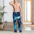 thumbnail image 5 of Uemuo Colorful Ocean Whale Pattern Men's Wide Leg Palazzo Lounge Pants with Pockets Light Weight Loose Comfy Casual Pajama Pants-Small, 5 of 9