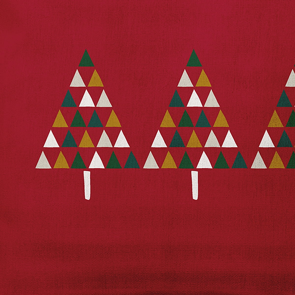 Simply Daisy Merry Red Colored Triangle Trees Christmas Soft Spun Polyester Decorative Throw Pillow, 20" x 20"