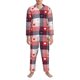thumbnail image 3 of Balery Heart Plaid Pijama para Hombre de Dos Piezas con Manga Larga, Conjunto de Dormir y Descanso Suave con Bolsillos-XX-Large, 3 of 7