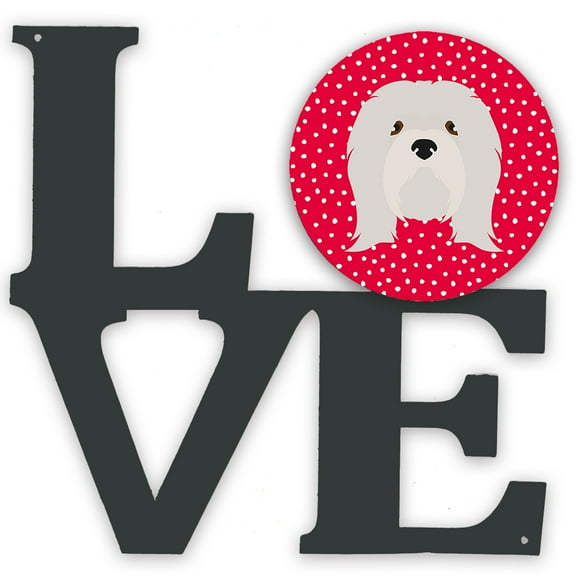 Lhasa Apso Love Metal Wall Artwork LOVE Red