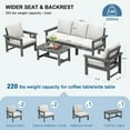 thumbnail image 5 of SERWALL Outdoor Patio Furniture Set, 6-Piece HDPE Outdoor Sofa Set Patio Conversation Set, Grey Frame with Beige Cushions, 5 of 7