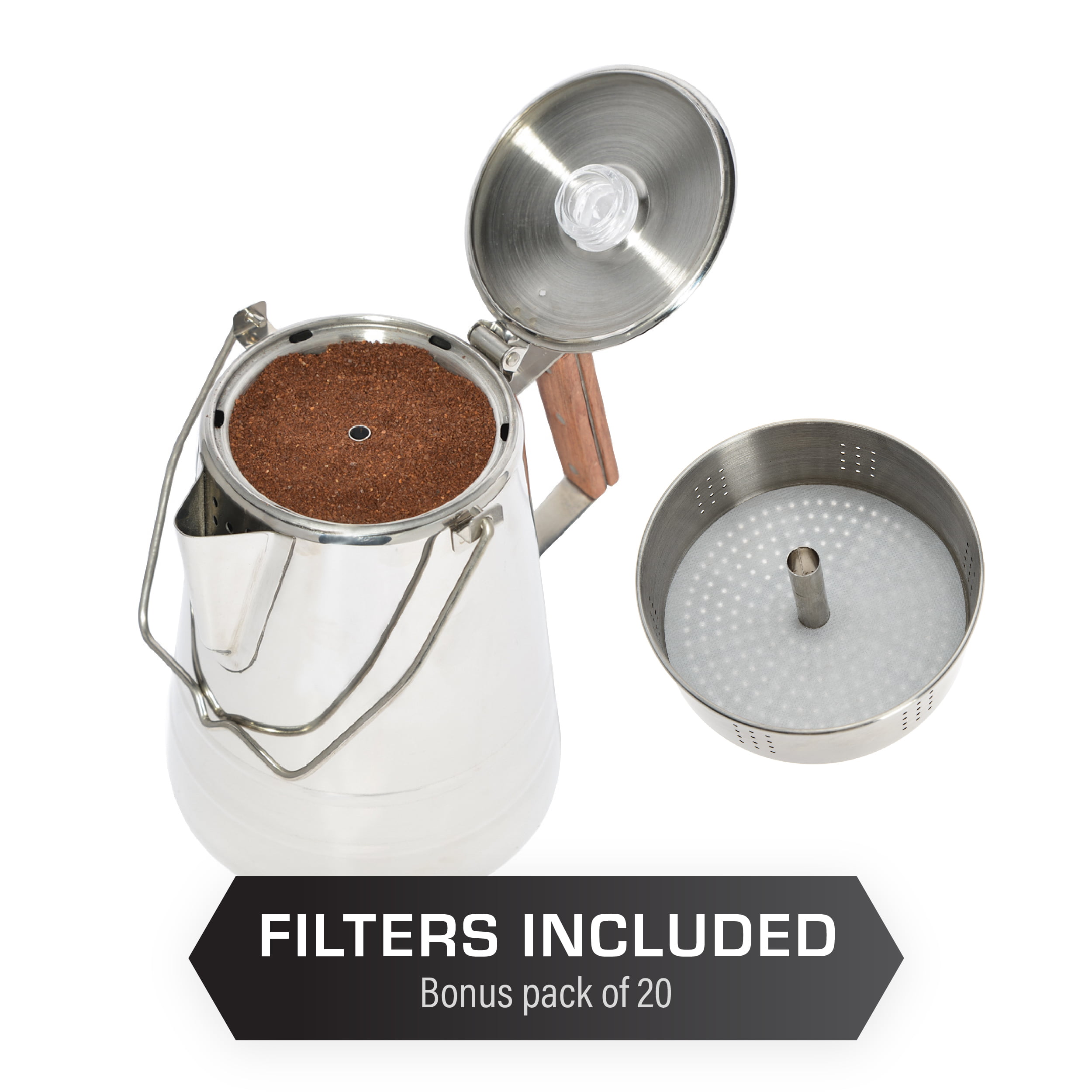 Coletti Bozeman Camping Coffee Pot – Coffee Percolator – Percolator Coffee Pot for Campfire or Stove Top Coffee Making (6 Cup)
