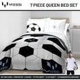 thumbnail image 2 of El juego de edredón infantil Jay Franco incluye sábanas y funda de almohada, juego de cama suave y acogedor para una decoración elegante de la habitación, blanco, Lionel Messi, reina de 7 piezas, 2 of 6