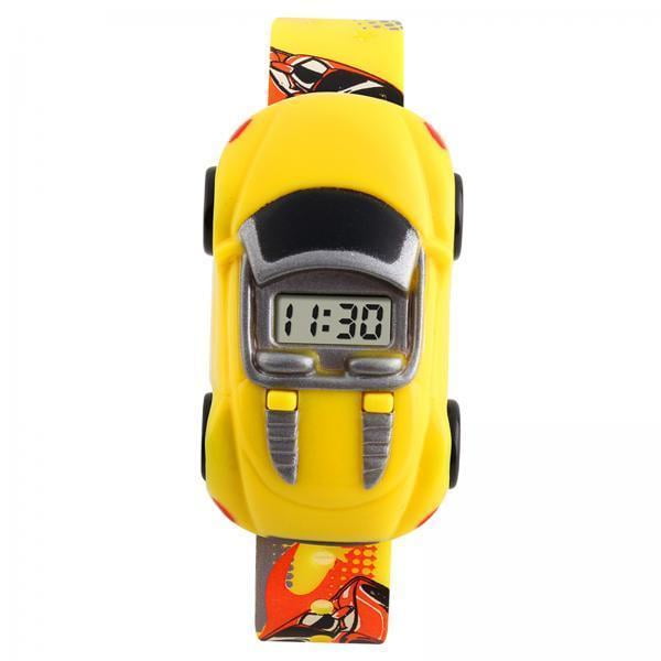 3xKids Car Watch Reloj De Pulsera Electrónico De Moda Innovadora Forma De Coche Amarillo