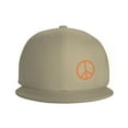 thumbnail image 2 of DouZhe Flat Brim Cap Snapback Hat, Hippies Anti-war Peace Prints Adjustable Yellow Adult Baseball Cap, 2 of 7