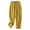 Yellow, variant on LLYwey Elastic Waist Pants For Women Women's Solid Color Elastic High Waisted Cropped Pants Cotton and Linen Casual Slim Cotton Yoga Pants Long Pant Style H2966 Khaki L