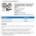 thumbnail image 2 of Front and Rear Brake Pad and Rotor Kit - Compatible with 2006 - 2008 Lincoln Mark LT 2007, 2 of 2
