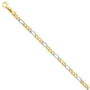 Solid 14k Yellow and White Gold Two Tone 5.8mm Unique Link Chain Necklace - with Secure Lobster Lock Clasp 24"