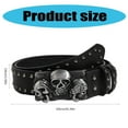 thumbnail image 3 of Skull Buckles Waist Belt Skinny Chain for Cowgirl Buckles Modern Waistband Waist Chain Studded Belt, 3 of 8