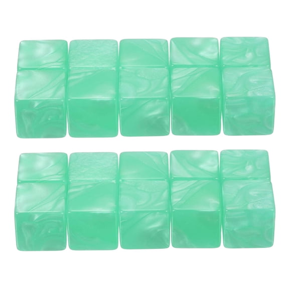 Uxcell 0.63" Dice Blank 50 Pcs Square Corner with Pearl Smoothed Surface Green