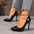 thumbnail image 3 of Women's High Heels Closed Pointed Toe Stilettos Wedding Shoes Lightweight Party Prom Elegant Dress Pumps Black Size 8.5, 3 of 5