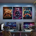 thumbnail image 3 of Hieng 3Piece Video Game Print Controller Poster Geeky Art Gaming Zone & Icons Gamer Gift Great Game Room, Man Cave or Boy's Bedroom Decor UNFRAMED Wall Art, 3 of 6