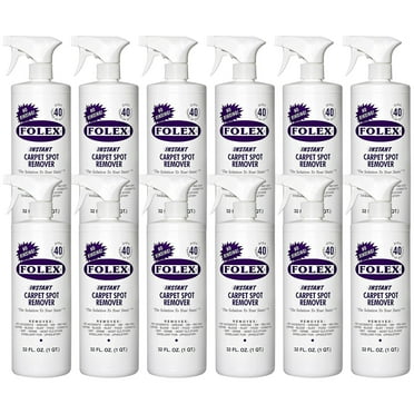 12 Pack Folex Instant Carpet Spot Remover Carpet Cleaner - 32 oz - Removes Pet Accidents, Grease, Red Wine and More
