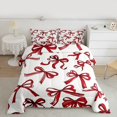 thumbnail image 3 of Manfei White Red Ribbon Bedding Comforter Set for Kids, Kawaii Cartoon Bowknot Twin Comforter Sets, Cute Princess Style Reversible Bedding Set, Lightweight Room Decor, 2 Pieces, 3 of 9