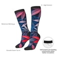 thumbnail image 4 of Naloa Red And Blue Leaves Knee Socks, High Socks Long Stretchy Sock Women Knee High Stocking, Long Socks for Women, 4 of 6