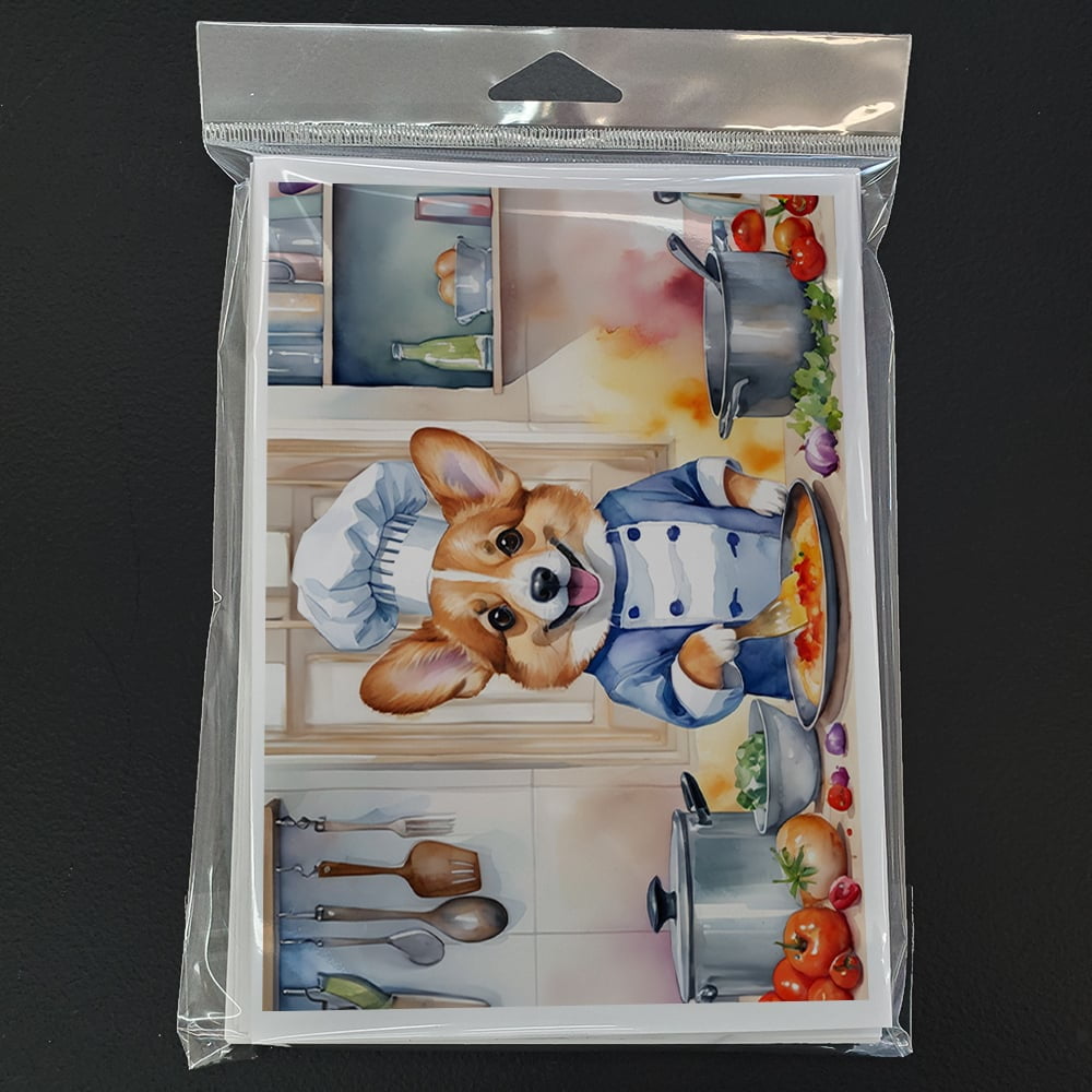 Corgi The Chef Greeting Cards Pack of 8 7 in x 5 in