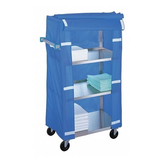 Lakeside Stainless Steel 4-Shelf Linen Cart w/Cover, 300 lb Capacity 332