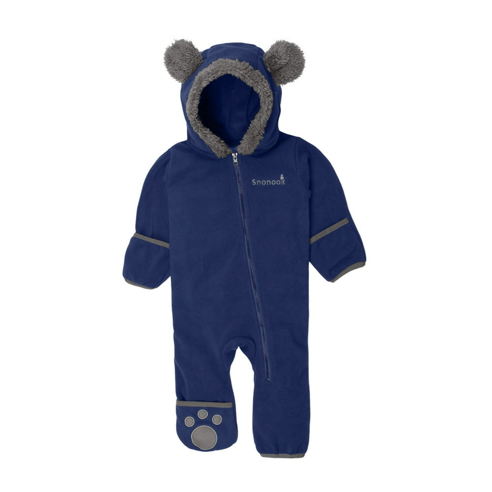 Snonook Snonook Fleece Baby Bunting Hooded Romper Bodysuit with Fold