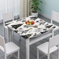 thumbnail image 3 of White Christmas Tree and Snowflake Pattern Square Fitted Tablecloth with Elastic Edge,Square Table Cover,Washable Elastic Table Cover for Home Kitchen Party Decor 34"x34", 3 of 6
